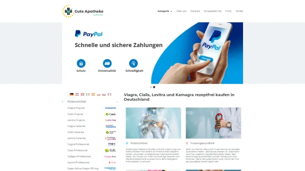 Website Screenshot: Online Apotheke Medikamente - Viagra, Cialis, Levitra und Kamagra rezeptfrei kaufen in Deutschland - Date: 2023-06-14 10:40:21