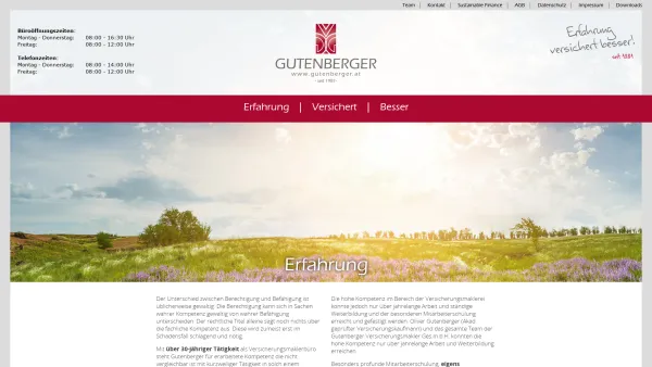 Website Screenshot: Gutenberger Versicherungsmakler Ges.m.b.H. - GUTENBERGER Versicherungsmakler Ges.m.b.H. - Date: 2023-06-22 15:12:04