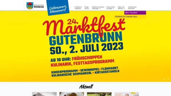 Website Screenshot: Gemeindeamt Marktgemeinde Gutenbrunn Radfahren Wandern Fischen Langlaufen Gutenbrunn Online - Marktgemeinde Gutenbrunn - Date: 2023-06-14 10:40:21