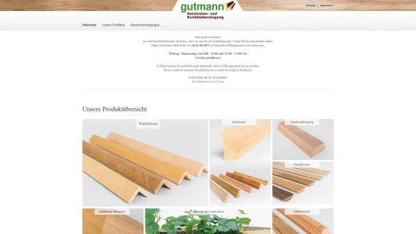 Website Screenshot: Johann Gutmann Holzleisten- und Rundstaberzeugung - Startseite - Gutmann Leisten - Date: 2023-06-22 15:02:00