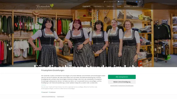Website Screenshot: Gwand und Schuh Schweitzer Herzogenburg - Trachtenliebe Herzogenburg – Für die schönen Stunden im Leben - Date: 2023-06-15 16:02:34