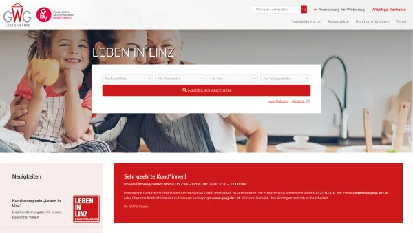 Website Screenshot: GWG - Leben in Linz - GWG Linz - Date: 2023-06-22 15:02:01