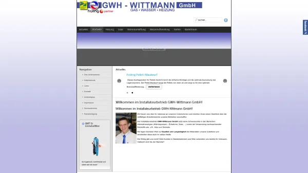 Website Screenshot:  GWH WITTMANN Ihr Installateur-Betrieb Obritz Pulkautal Weinviertel - Startseite - Date: 2023-06-22 15:02:01
