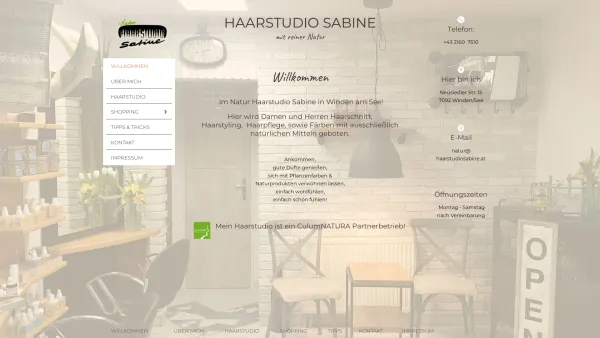 Website Screenshot: Haarstudio Sabine - Natur-Haarstudio Sabine - Date: 2023-06-22 15:12:04