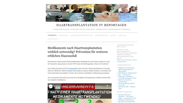 Website Screenshot: TV Haartransplantation - Haartransplantation TV Reportagen - Date: 2023-06-14 10:40:21