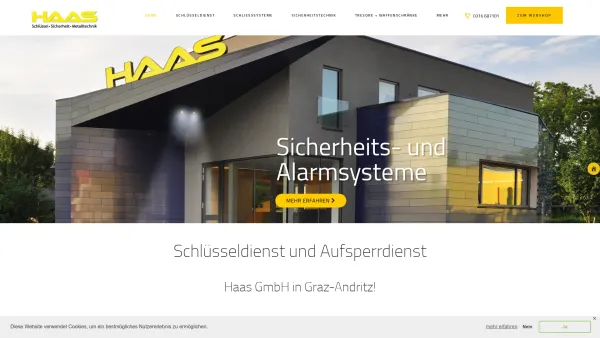 Website Screenshot: HAAS GmbH - Schlüsseldienst & Aufsperrdienst Graz » haas-aufsperren.at - Date: 2023-06-22 15:12:04