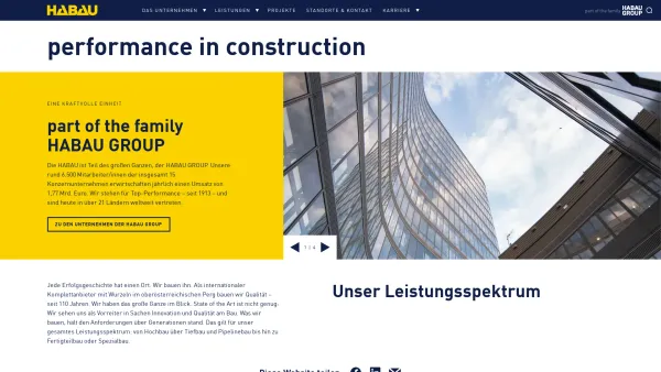 Website Screenshot: HABAU Hoch- und Tiefbaugesellschaft m.b.H. - Performance in construction » HABAU - Date: 2023-06-15 16:02:34