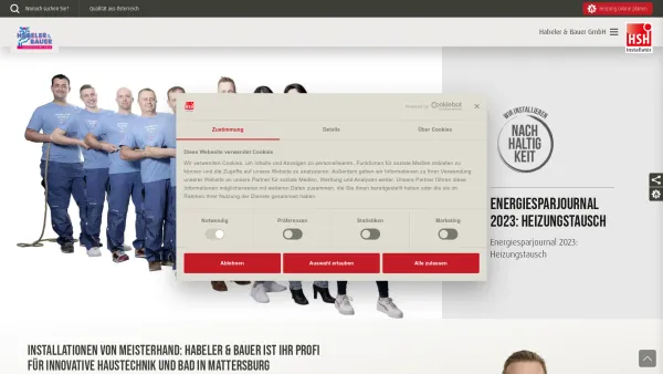 Website Screenshot: bei Habeler Bauer Ihr Markeninstallateur! - Habeler&Bauer: Installateur | Bad &Heizung | Mattersburg - Date: 2023-06-14 10:40:21