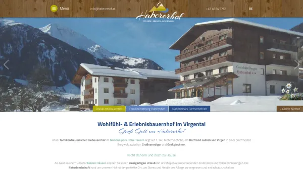 Website Screenshot: Habererhof Virgen Osttirol Bauernhof/Ferienwohnung / Appartement/ Zimmer - Bauernhofurlaub in Virgen - Habererhof - Urlaub am Bauernhof - Virgental - Osttirol - Date: 2023-06-22 15:15:51