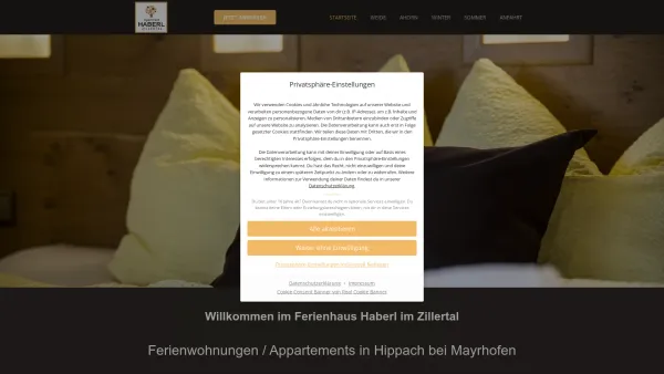 Website Screenshot: Apartment Haberl - ▷ Ferienhaus Haberl ⇒ Apartment in Mayrhofen Hippach Zillertal - Date: 2023-06-22 15:15:51