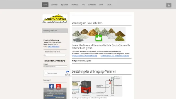 Website Screenshot: DÄMMTECHNIK Andreas Haberl - Home - Dämmtechnik Haberl Andreas, Einblasdämmung verarbeiten - Date: 2023-06-22 15:15:51
