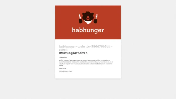 Website Screenshot: HABHUNGER.AT - Wartungsarbeiten - Date: 2023-06-22 15:15:51