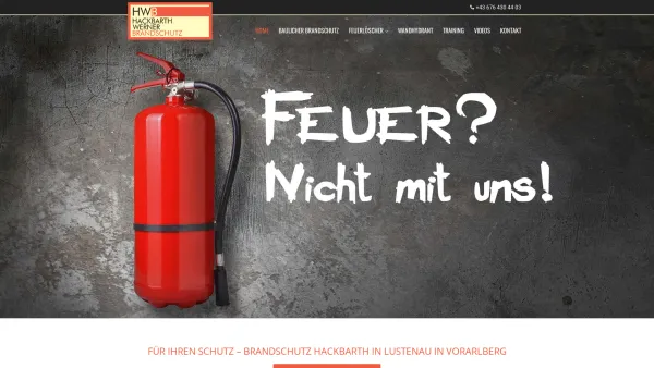 Website Screenshot: Werner Brandschutz Hackbarth - Brandschutz durch Werner Hackbarth in Lustenau - Date: 2023-06-22 15:15:51