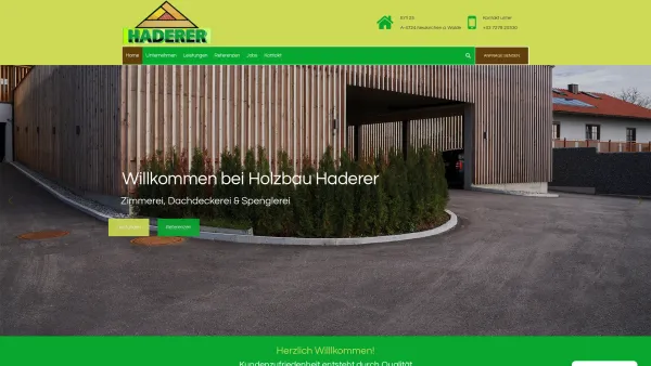 Website Screenshot: Wolfgang Haderer - Home - Holzbau Haderer aus Neukirchen am Walde in OberösterreichHolzbau Haderer aus Neukirchen am Walde in Oberösterreich - Date: 2023-06-15 16:02:34