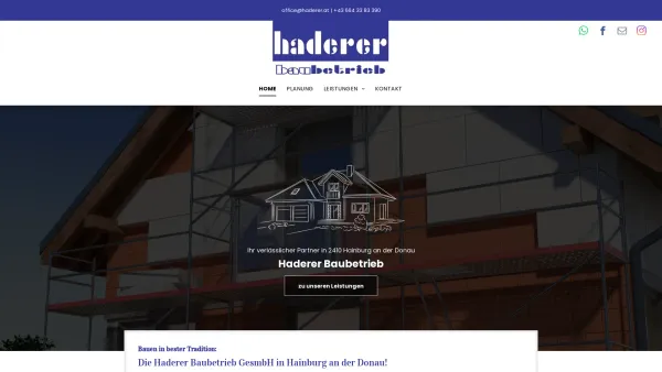 Website Screenshot: Haderer Markus Ges.m.b.H. - Haderer Baubetrieb in 2410 Hainburg an der Donau - Date: 2023-06-22 15:15:51