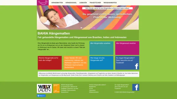Website Screenshot: BAHIA Hängematten - BAHIA Hängematten und Hängesessel - Date: 2023-06-15 16:02:34