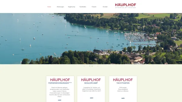 Website Screenshot: Häuplhof GmbH - Ferienwohnungen direkt am Attersee im Häuplhof - Date: 2023-06-22 15:15:51