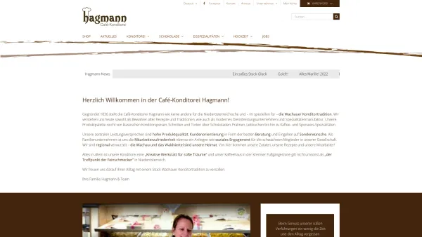 Website Screenshot: Cafe-Konditorei Hagmann Startseite Hagmann GmbH - Café-Konditorei Hagmann - Date: 2023-06-22 15:02:05