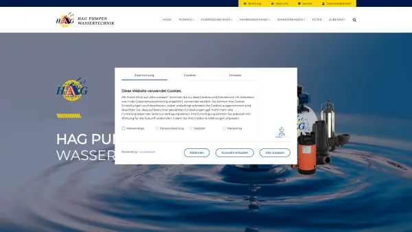Website Screenshot: Bernhard hag - HAG Pumpen Wassertechnik in der Steiermark - Home - Date: 2023-06-22 15:02:05