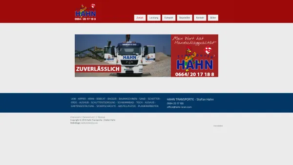 Website Screenshot: HAHN Transport GmbH Stefan HAHN - LKW - Hahn Kran Transporte | Stefan Hahn - Date: 2023-06-22 15:02:05