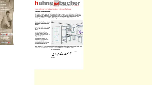 Website Screenshot: Michael der Tischlerei Hahnebacher! - Willkommen in der Tischlerei Hahnebacher! - Date: 2023-06-22 15:02:05
