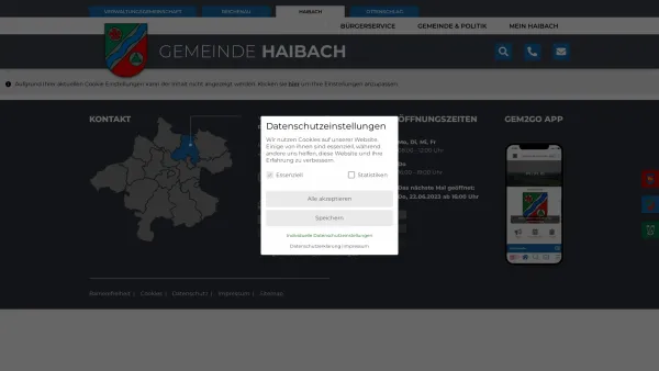 Website Screenshot: Haibach im Mühlkreis Gemeinde Region Regional Regionales Information System Gemeinde Gemeinden - Haibach im Mühlkreis - GEM2GO WEB - Zentrum - Date: 2023-06-22 15:02:05