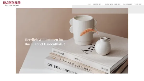 Website Screenshot: Buchhandlung Haidenthaler - Buchhandel Haidenthaler – Buch | Papier | Geschenke - Date: 2023-06-22 15:02:05