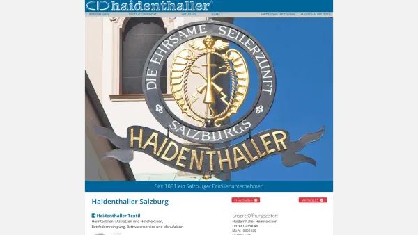 Website Screenshot: Anton Haidenthaller GmbH & Co KG - Haidenthaller Salzburg - Date: 2023-06-22 15:02:05