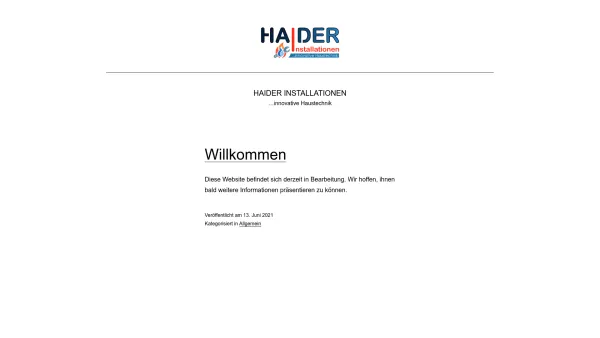 Website Screenshot: haider3 - Haider installationen – …innovative Haustechnik - Date: 2023-06-22 15:02:05