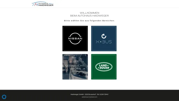 Website Screenshot: Autohaus Haidweger Ihr Nissan Rover MG Land Rover und Allrad und Offroadspezialist - Autohaus Haidweger: Ihr KFZ-Profi aus Strasshof - Date: 2023-06-22 15:02:05