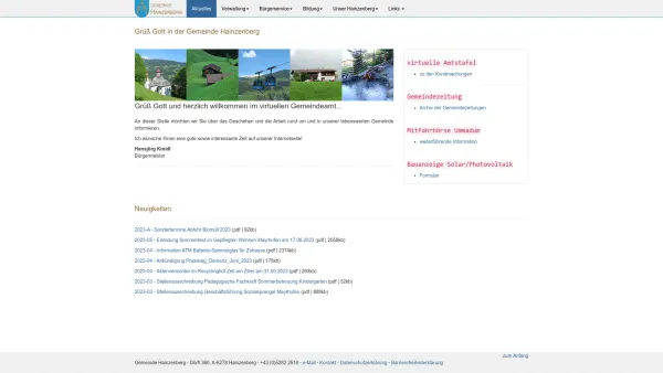 Website Screenshot: Gemeinde Hainzenberg - Gemeinde Hainzenberg, Zillertal, Tirol - Date: 2023-06-22 15:02:05