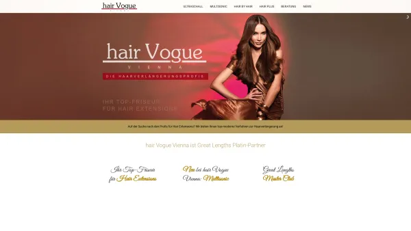 Website Screenshot: 1A Haarverlängerung Haarverdichtung Friseur hair Vogue - hair Vogue Vienna – Great Lenghts Hair Extensions & Haarverdichtung - Date: 2023-06-22 15:02:05