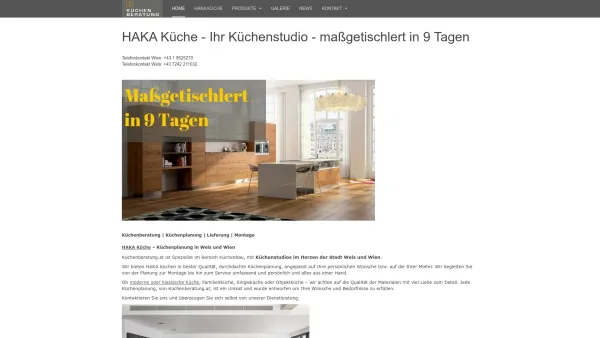 Website Screenshot: HAKA Beratungscenter Wien - HAKA Küche - Ihr Küchenstudio - maßgetischlert in 9 Tagen | Produkte - Date: 2023-06-22 15:02:05