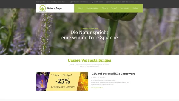 Website Screenshot: Halbartschlager Gartengestaltung Gartenservice Baumschule - Halbartschlager Steyr - Gartengestaltung & Pflanzenverkauf - Date: 2023-06-22 15:15:51
