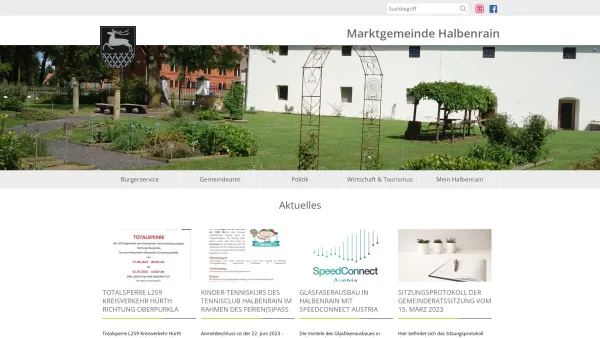 Website Screenshot: Marktgemeinde DEFAULT - Marktgemeinde Halbenrain - Startseite - Date: 2023-06-22 15:15:51