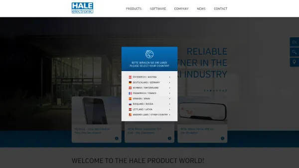 Website Screenshot: HALE electronic GmbH - Hale - HALE Electronic GmbH - Date: 2023-06-22 15:16:28