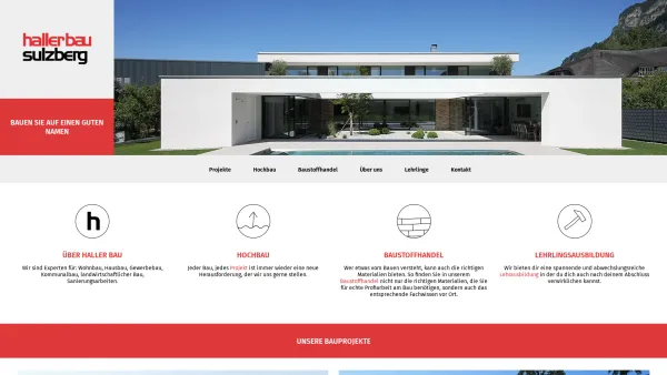 Website Screenshot: Ludwig Haller Bauträger Bauunternehmen Haller-Bau Sulzberg - Ihr Experte für Wohnbau, Hausbau, Gewerbebau & Sanierung - Date: 2023-06-15 16:02:34