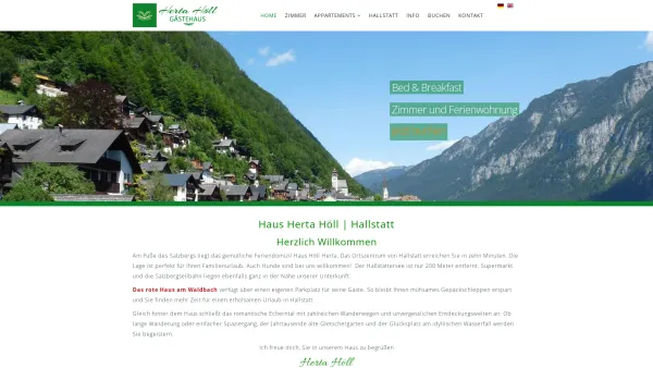 Website Screenshot: Gästehaus Herta Höll - Haus Herta Höll, Zimmer und Appartement in Hallstatt - Date: 2023-06-22 15:12:08