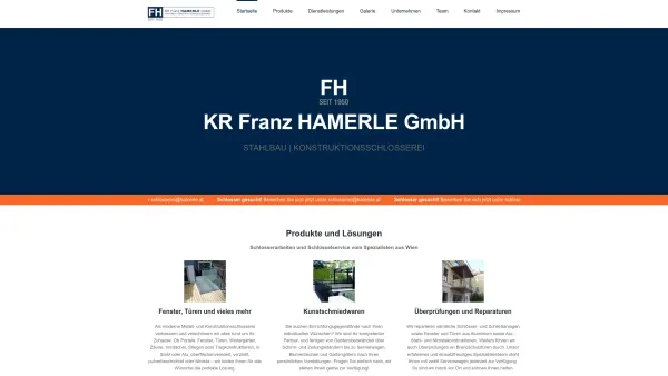 Website Screenshot: Friedl Hamerle Stahlbau Konstruktionsschlosserei. Herzlich - Hamerle Stahlbau | Konstruktionsschlosserei – Stahlbau | Konstruktionsschlosserei - Date: 2023-06-22 15:12:08
