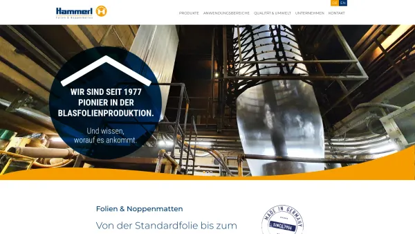Website Screenshot: Hammerl - HOME - Folien und Noppenmatten - Hammerl® GmbH Gemmrigheim - Date: 2023-06-22 15:12:08