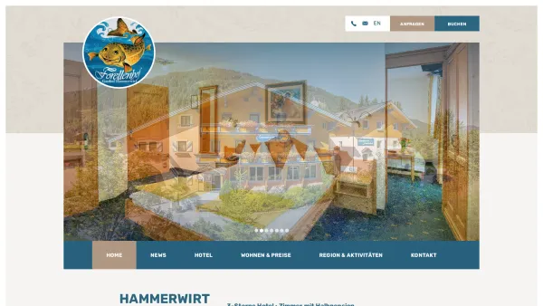 Website Screenshot: Gasthof - Pension Hammwirt Forellenhof - 3-Sterne Hotel in Untertauern, nahe Obertauern - Zimmer mit Halbpension - Date: 2023-06-22 15:12:08