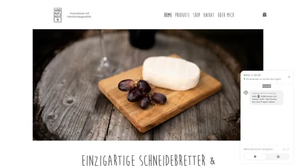 Website Screenshot: Helmut Schreder Hand aufs Holz - handaufshoiz.at | Schneidebretter | Servierplatten | Zigarrenaschenbecher - Date: 2023-06-14 10:40:23