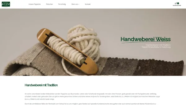 Website Screenshot: Handweberei.at Rupert Wei - Handweberei Weiss – Unser neuer Webshop - Date: 2023-06-22 15:12:08