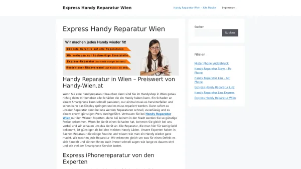 Website Screenshot: Handyshop in Wien - Express Handy Reparatur Wien - Date: 2023-06-22 15:12:06