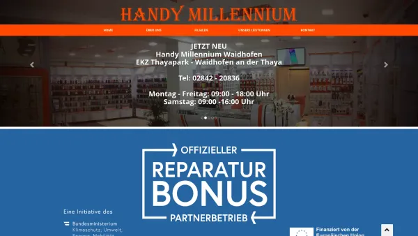 Website Screenshot: www.handymillennium.com alles rund um ihr Handy - Handyshop in Krems an der Donau - Handy Millennium - Date: 2023-06-22 15:02:08