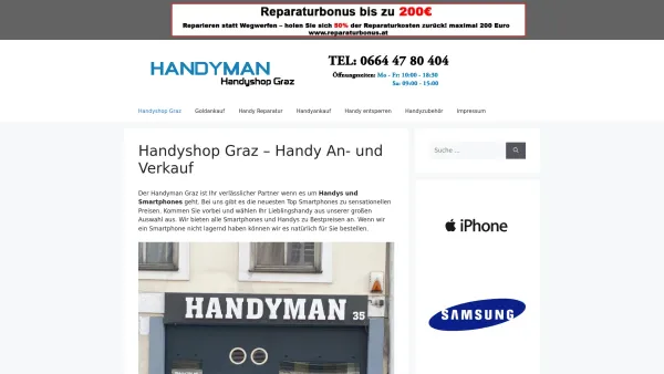 Website Screenshot: Handyshop Graz - Handyshop Graz – Handy An- und Verkauf - Date: 2023-06-22 15:02:08