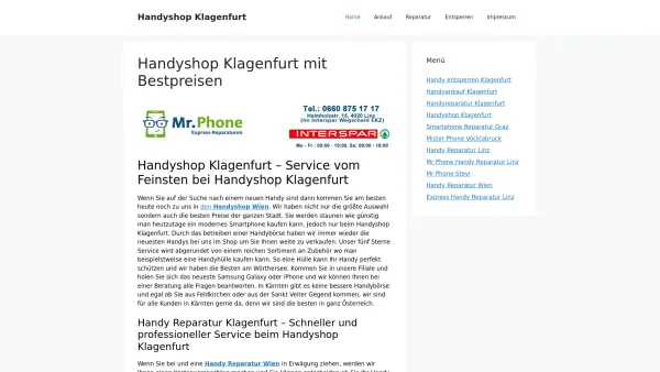 Website Screenshot: Handy Profi in Klagenfurt  Handyshop Klagenfurt - Handyshop Klagenfurt | Handygeschäft - Date: 2023-06-15 16:02:34