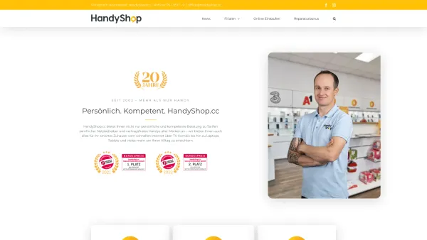 Website Screenshot: Handyshop - Kompetente Beratung zu Handys, Tarifen uvm. - HandyShop.cc - Date: 2023-06-22 15:02:08