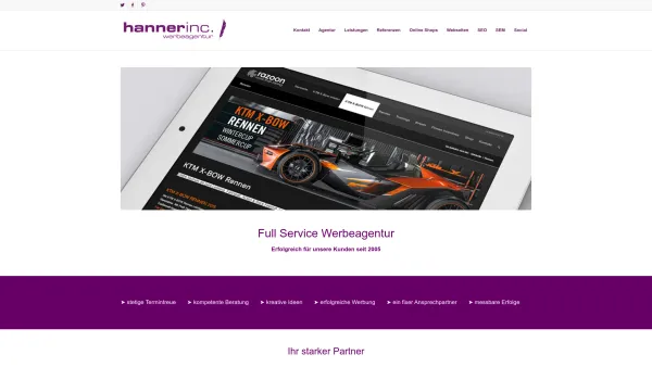 Website Screenshot: hanner inc. GmbH - Werbeagentur Linz âž¤ Ihre professionelle Werbeagentur in Linz (Nähe) - Date: 2023-06-22 15:02:09