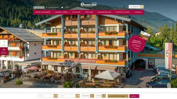 Website Screenshot: HOTEL HANNESHOF mein Hotel in Filzmoos im Salzburger Sportwelt - ****Hotel Hanneshof im Zentrum | Hanneshof Resort, Filzmoos - Date: 2023-06-22 15:02:09